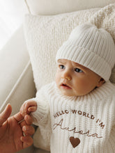 Load image into Gallery viewer, Personalised Hello World Baby Knitted Set
