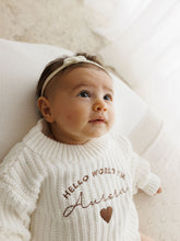 Load image into Gallery viewer, Personalised Hello World Baby Knitted Set
