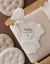 Load image into Gallery viewer, Hello World Baby Knitted Set -Stars
