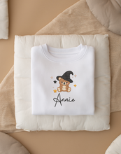 Load image into Gallery viewer, Personalised Witch Bear Sweatshirt - Halloween Edit
