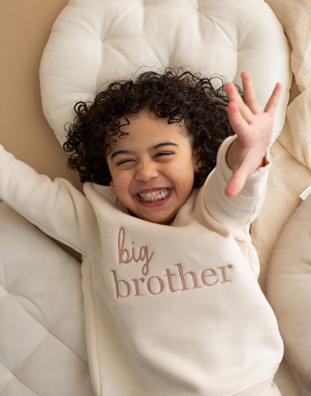 Big Brother Embroidered Sweatshirt - Natural