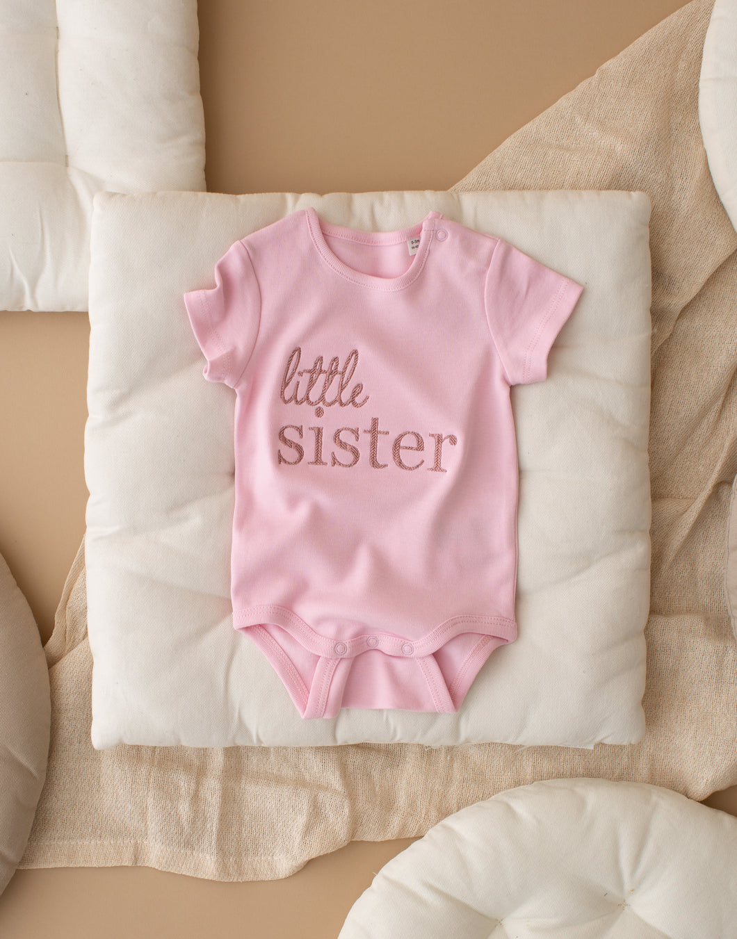 Embroidered Little Sister Baby Vest