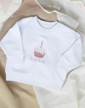 Load image into Gallery viewer, Personalised Cupcake Birthday Sweatshirt
